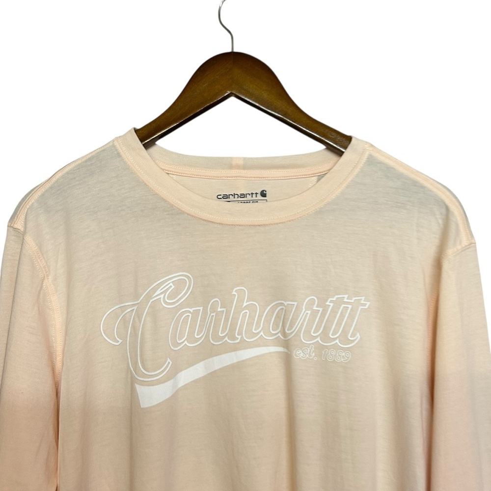 Carhartt Light Peach Loose Fit Long Sleeve T-shirt Top Size S - Picture 2 of 6